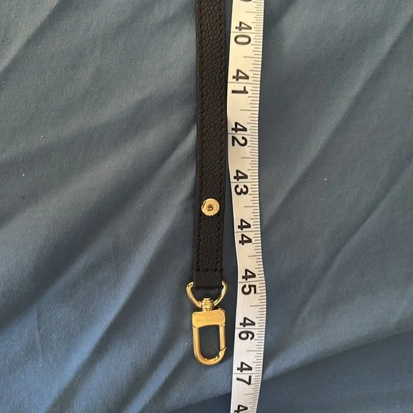 Authentic LV Black Leather Strap with Gold hardware - Picture 6 of 8